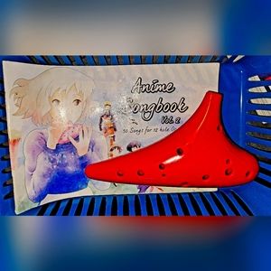 12 Hole Ocarina With Anime Song/Tab Book